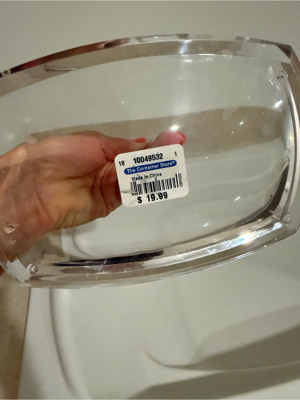 The Container Store Clear Acrylic & Silver Jewelry T-Bar Display